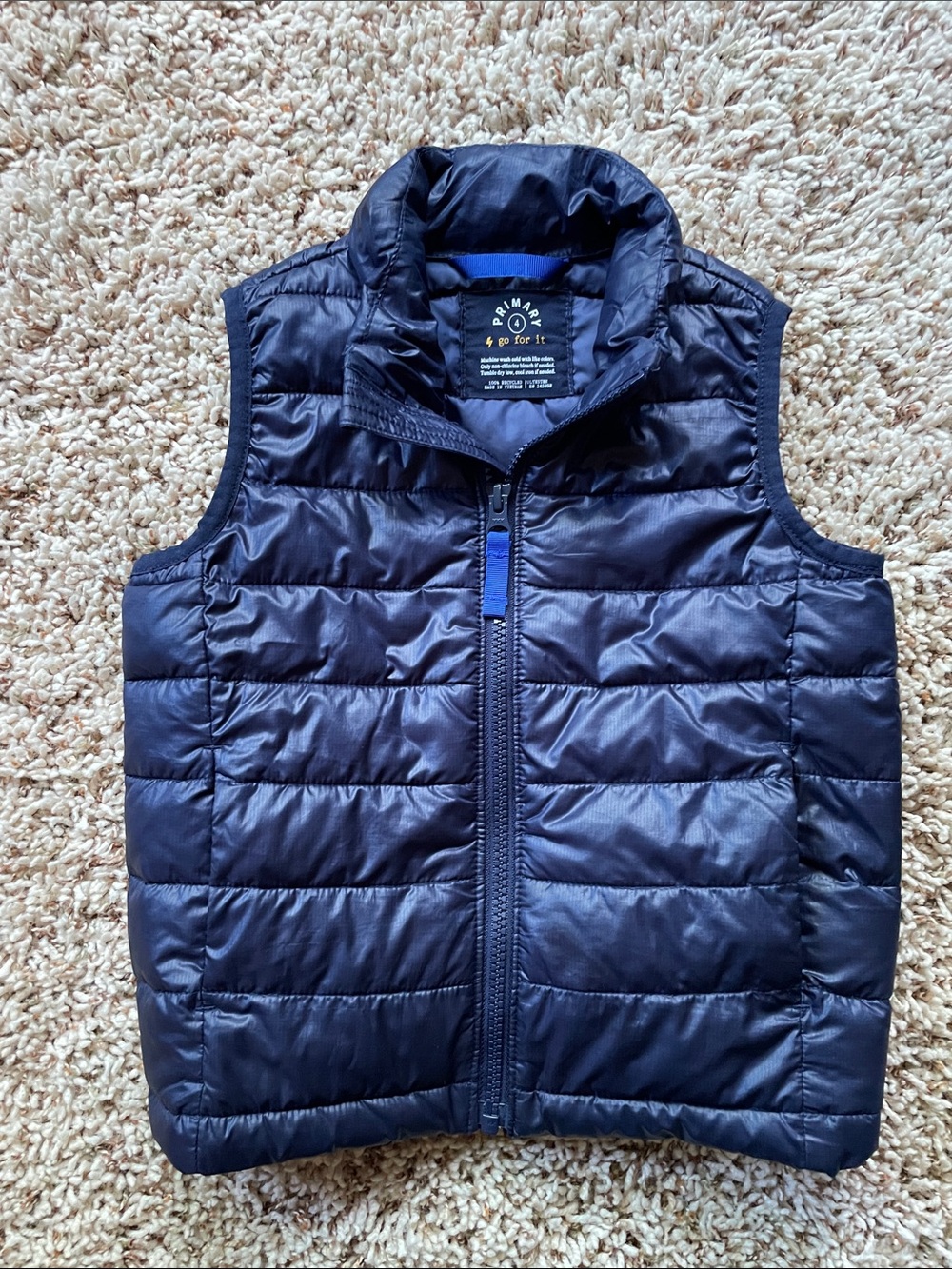 Primary Navy Blue Puffer Vest for Kids